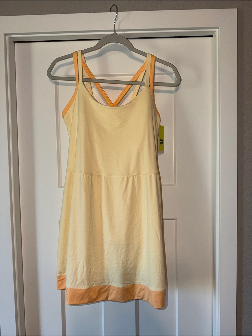 Yellow Active dress with Peach Trim